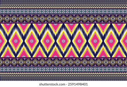 Seamless Ikat Pattern. Abstract background for textile design, wallpaper, surface textures, wrapping paper.
