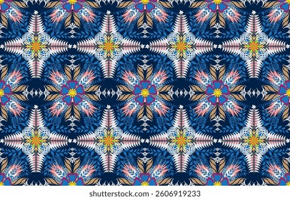 Seamless Ikat Pattern. Abstract background for textile design, wallpaper, surface textures, wrapping paper.
