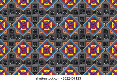 Seamless Ikat Pattern. Abstract background for textile design, wallpaper, surface textures, wrapping paper.