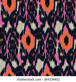 Seamless Ikat Pattern. Abstract  background for textile design, wallpaper, surface textures, wrapping paper.