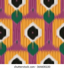 Seamless Ikat Pattern. Abstract  background for textile design, wallpaper, surface textures, wrapping paper.
