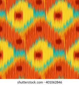 Seamless Ikat Pattern. Abstract  background for textile design, wallpaper, surface textures, wrapping paper.
