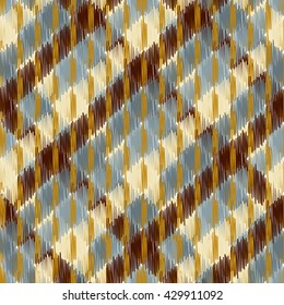 Seamless Ikat Pattern. Abstract  background for textile design, wallpaper, surface textures, wrapping paper.