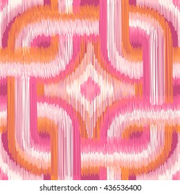 Seamless Ikat Pattern. Abstract  background for textile design, wallpaper, surface textures, wrapping paper.