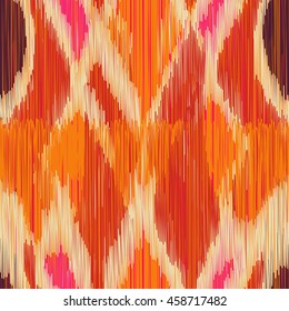 Seamless Ikat Pattern. Abstract  background for textile design, wallpaper, surface textures, wrapping paper.