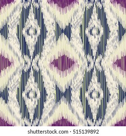 Seamless Ikat Pattern. Abstract  background for textile design, wallpaper, surface textures, wrapping paper.