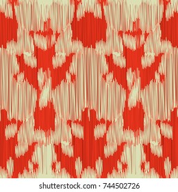 Seamless Ikat Pattern. Abstract  background for textile design, wallpaper, surface textures, wrapping paper.