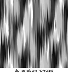 Seamless  Ikat Pattern. Abstract black and white background for textile design, wallpaper, surface textures