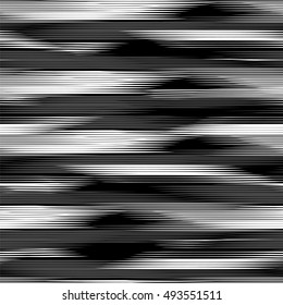 Seamless Ikat Pattern. Abstract black and white background for textile design, wallpaper, surface textures