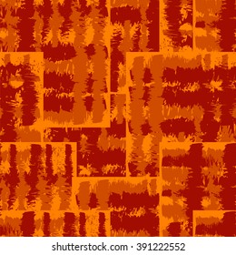 Seamless Ikat Pattern. Abstract orange and red background for textile design, wallpaper, surface textures