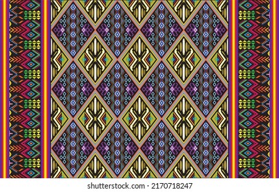 Seamless Ikat Pattern Design for Fabric, Wallpaper, and Wrapping Paper Texture