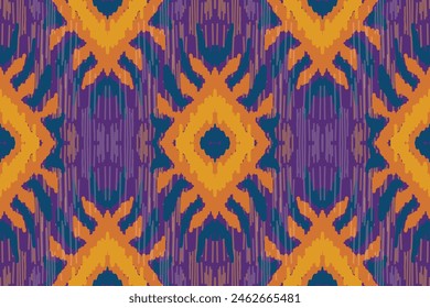 Seamless ikat pattern. embroidered concentric texture allover print block for printing fabric.seamless ornament. Colored lines on background. Handmade ethnic, tribal motifs. Vector illustration.