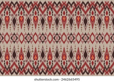 Seamless ikat pattern. embroidered concentric texture allover print block for printing fabric.seamless ornament. Colored lines on background. Handmade ethnic, tribal motifs. Vector illustration.