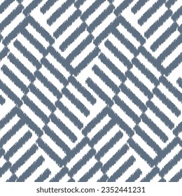 Seamless ikat pattern geometric elements on white background.