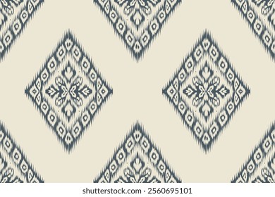 A seamless ikat pattern inspired by tribal and folk embroidery. Featuring Mexican Aztec geometric shapes. Perfect for graphic art, rug design, wallpaper, gift wrapping and clothing.