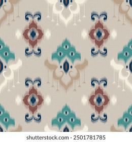 seamless ikat pattern on textures background