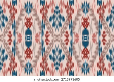 Padrão de ikat sem costura design retro tradicional oriental para pano de fundo tapete papel de parede tecido batik tecido têxtil tribal ilustração impressão bordado estilo de motivo para decoração