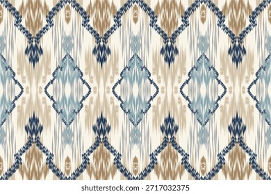 Patrón ikat sin fisuras diseño tradicional oriental para el fondo de la alfombra de Fondo de pantalla de la ropa de tela batik textil tribal Ilustración vectorial de impresión estilo de bordado para la decoración