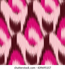 Patrón de Ikat sin fisuras con dibujo geométrico vinoso y rosa. Fondo Abstractas para el diseño textil, Fondo de pantalla, texturas superficiales, papel de embalaje.