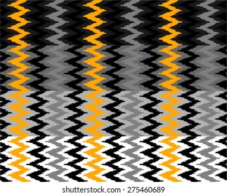 Seamless Ikat pattern with zigzag lines 