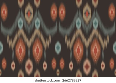 Seamless ikat Patterns  oriental ethnic design for background backdrop carpet wallpaper clothing batik fabric tribal textile vector geometric graphic illustration print embroidery motif  styles 