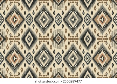 Seamless ikat patterns that combine tribal, indigenous and Aztec geometric embroidery. Perfect for graphic art, rug design, wallpaper, gift wrapping and clothing.