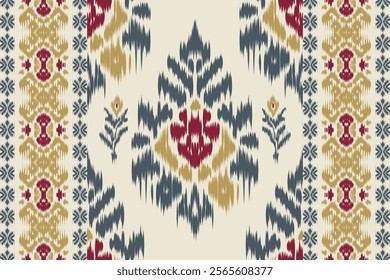 Seamless ikat patterns that combine tribal, indigenous and Aztec geometric embroidery. Perfect for graphic art, rug design, wallpaper, gift wrapping and clothing.