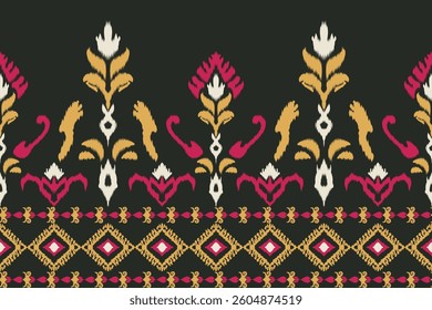 Seamless ikat patterns that combine tribal, indigenous and Aztec geometric embroidery. Perfect for graphic art, rug design, wallpaper, gift wrapping and clothing.