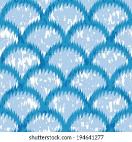Seamless Ikat Scallop Background Pattern