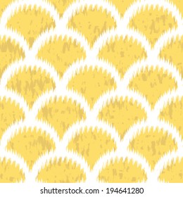 Seamless Ikat Scallop Background Pattern