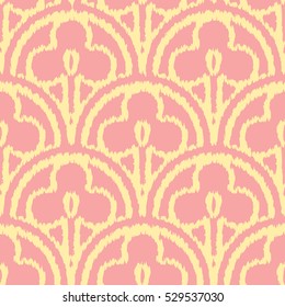 Seamless ikat scallop pattern