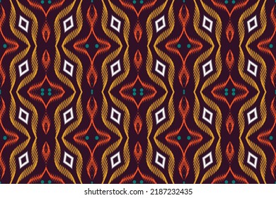Seamless ikat stripe pattern in tribal, Ikat Aztec tribal background. Design for the creation of this pattern using ikat pattern. Spread in Central Asia and some countries of Southeast Asia