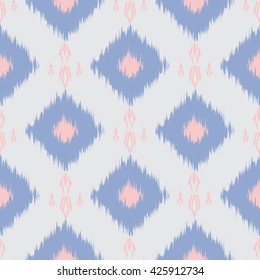 Padrão têxtil de ikat sem costura .Formas abstratas geométricas . Padrão tradicional no tecido em países asiáticos