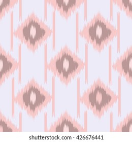 Seamless ikat textile pattern .Geometric abstract shapes 