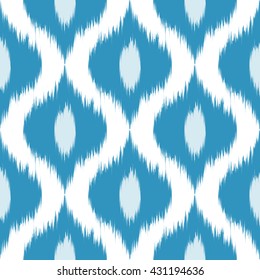 Seamless ikat textile pattern .Geometric abstract shapes .