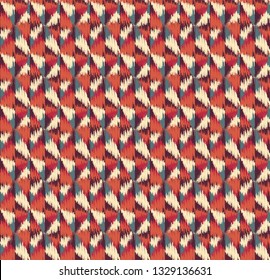 Seamless Ikat textured embroidery Background etchnic Pattern