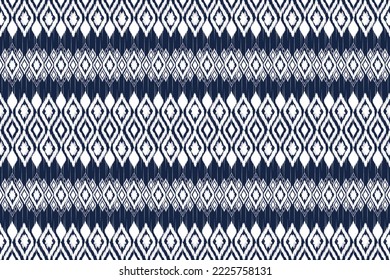 Patrón tradicional de la tribu Ikat sin foco. Estilo de chevron boho de adorno azteca étnico. Ilustraciones vectoriales orientales náuseas geométricas. Patrón de bordado, diseño para el tejido y la imprenta.