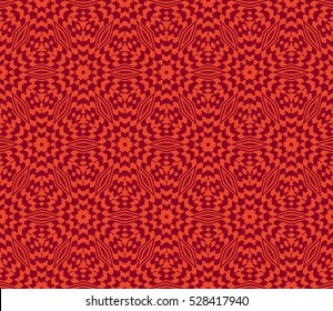 seamless illusion line art. vector illustration. red color. for design, interior, wallpaper
