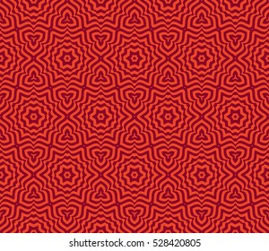 seamless illusion line art. vector illustration. red color. for design, interior, wallpaper