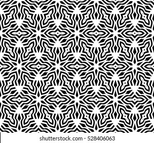 seamless illusion pattern. Floral ornament. Vector illustration. Black and white.
