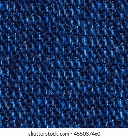 Seamless, illustrated image tile depicting blue denim in extreme closeup, revealing individual thread loops. Vector EPS8
