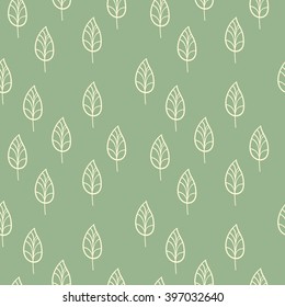 A seamless illustrated leaf background pattern