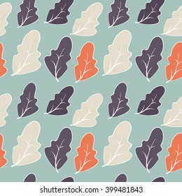 A seamless illustrated leaf background pattern