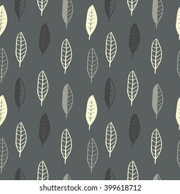 A seamless illustrated leaf background pattern