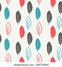 A seamless illustrated leaf background pattern