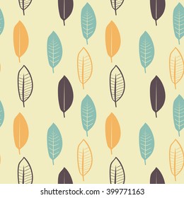 A seamless illustrated leaf background pattern