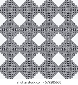 Seamless illustrated pattern in black and light grey