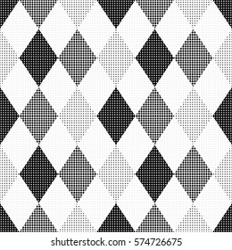 Seamless illustrated pattern in black and white