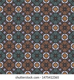 Seamless illustrated pattern made of abstract elements