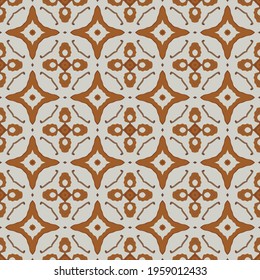 Seamless illustrated pattern made of abstract elements in light gray and shades of brown